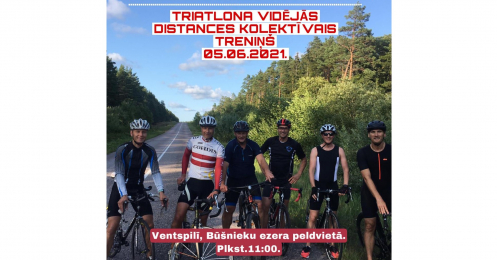 PAPILDINĀTS 26.05.2021., Ventspils 113 Triatlona vidējās distances (1,9km+90km+21,1km) kolektīvais treniņš, 2021. gada 05. jūnijā.