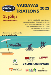 3.jūlijā norisināsies KRONIS Vaidavas triatlons 2022