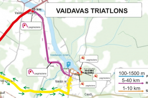 Vaidavas triatlons, kopējā trašu un sacensību centra karte
