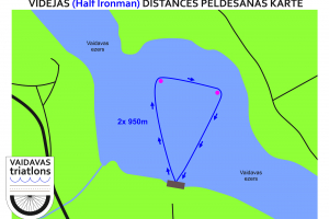 Vidējās (Half Ironman) distances peldēšanas karte