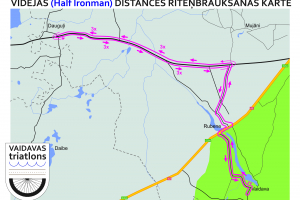 Vidējās (Half Ironman) distances riteņbraukšanas karte